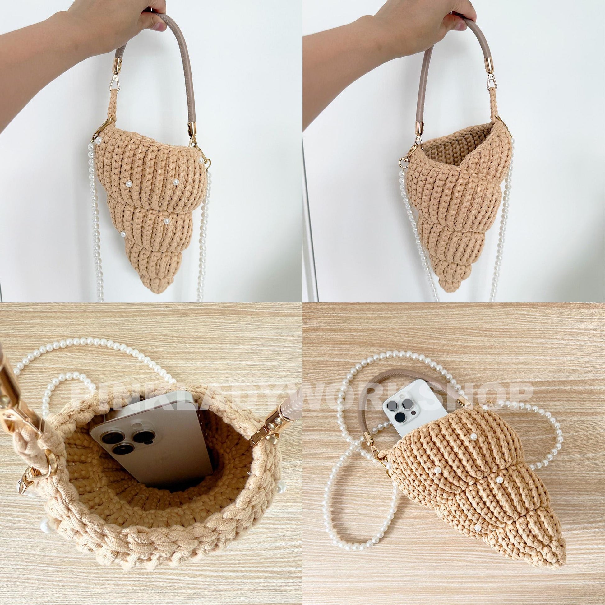 Crochet Spiral Shell Bag: Handmade Boho Crossbody Purse
