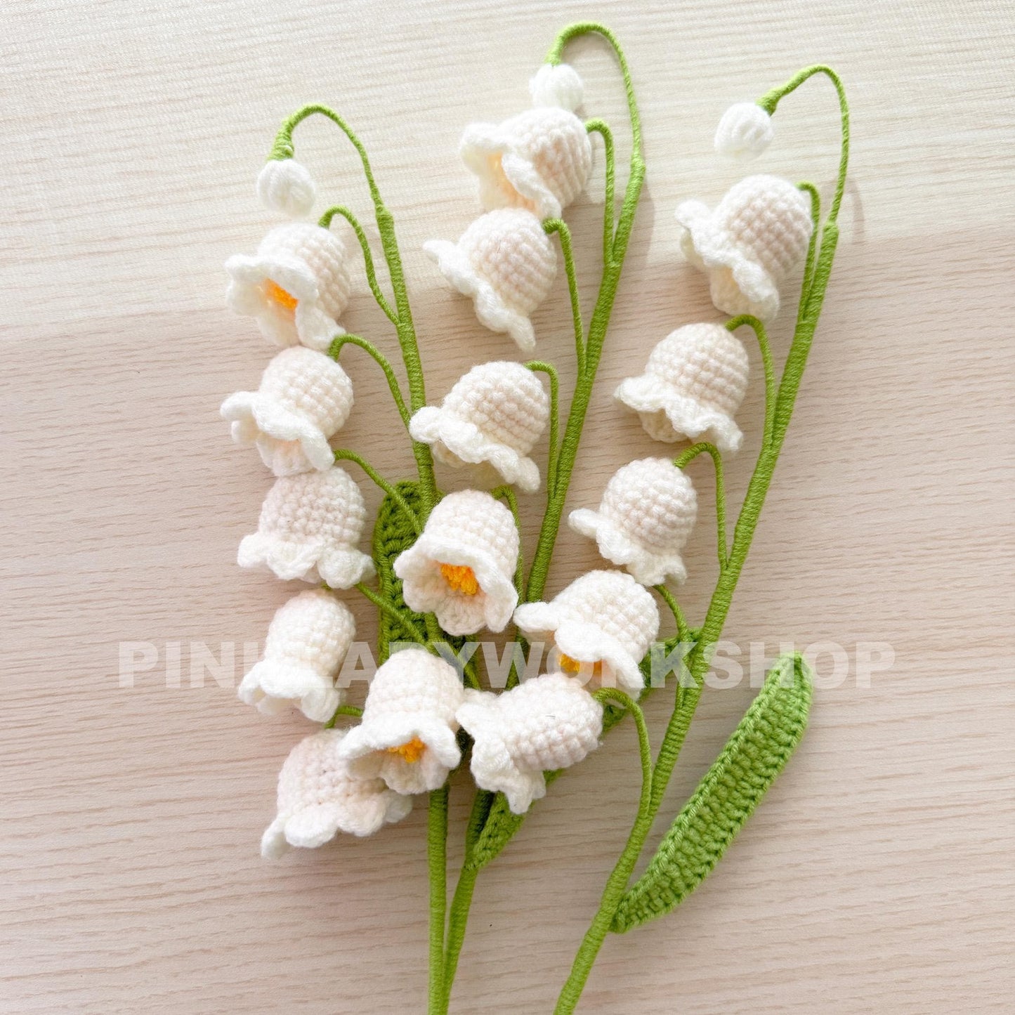 Handmade Crochet Lily of the Valley & Tulip Bouquet: Artificial Flowers