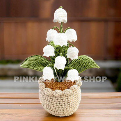 Handmade Crochet Lily of the Valley: Cotton Decorative Plant