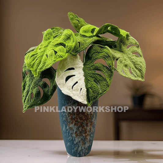 Handmade Crochet Monstera Plant: Decorative Yarn Home Decor