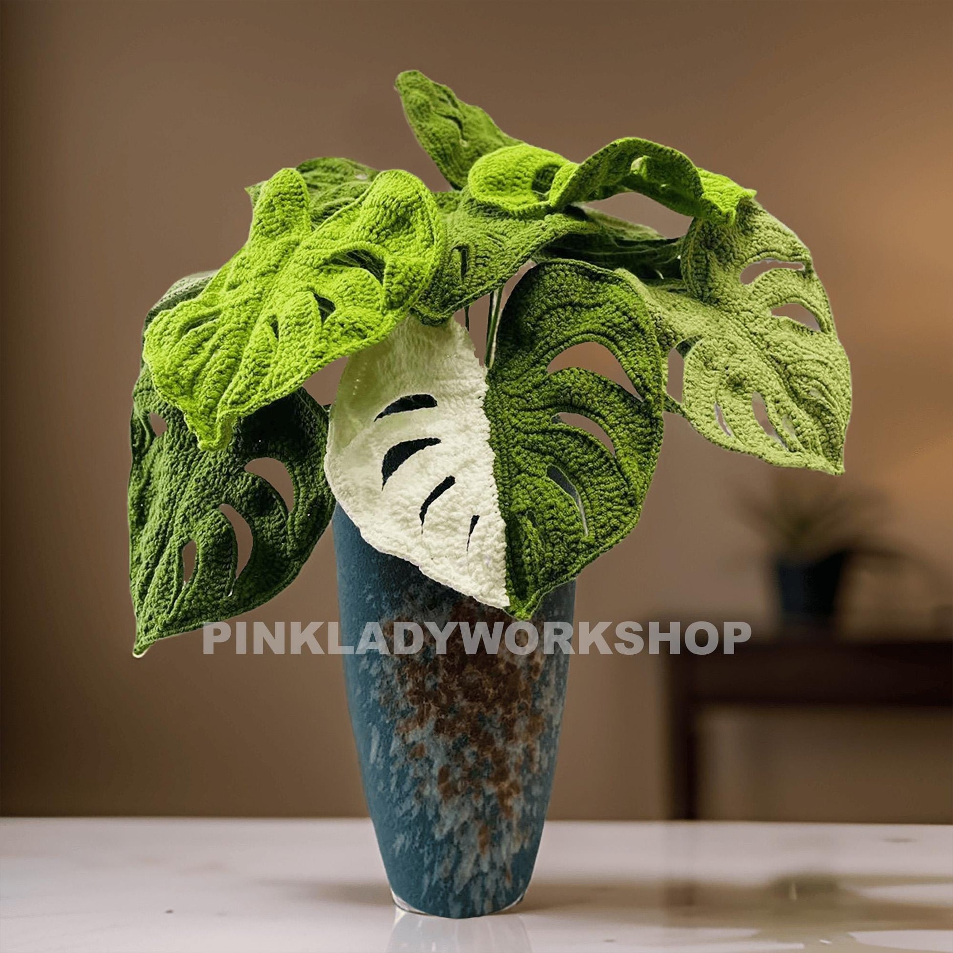 Handmade Crochet Monstera Plant: Decorative Yarn Home Decor