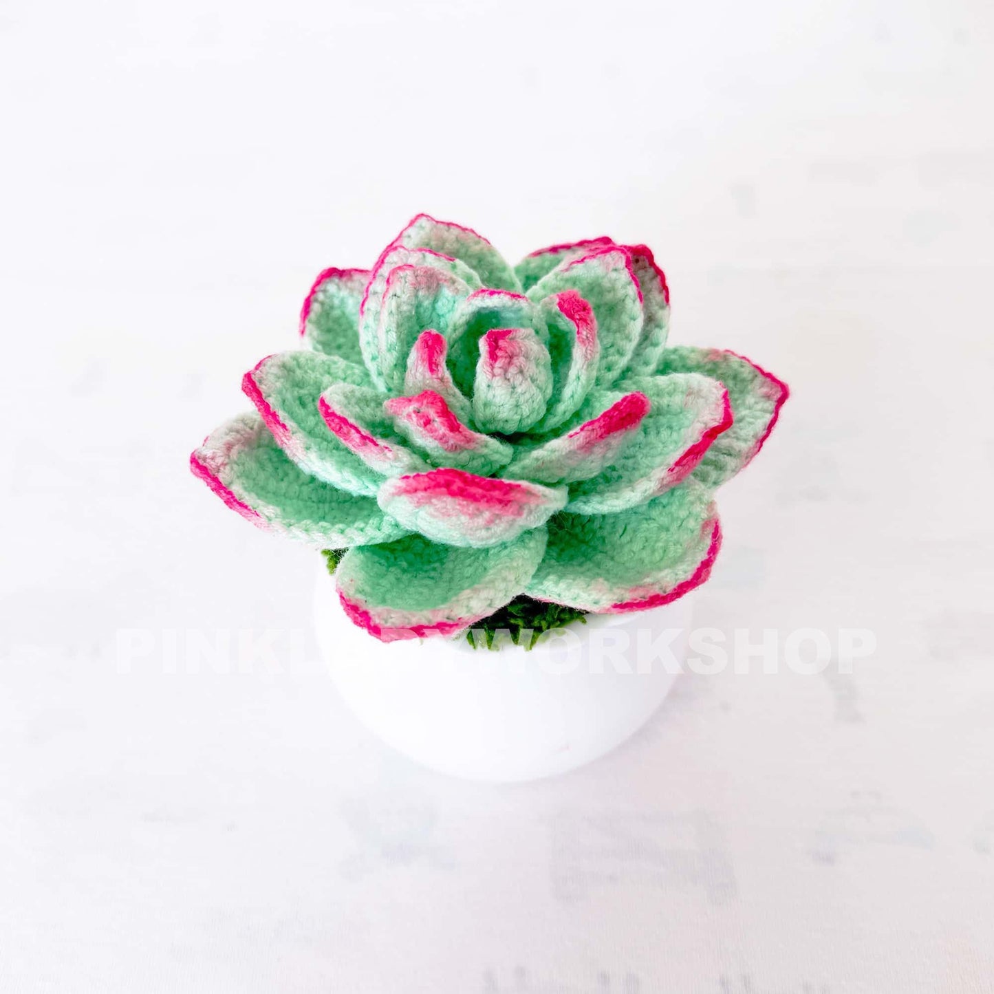 Handmade Crochet Succulent Pot: Yarn Faux Desk Plant