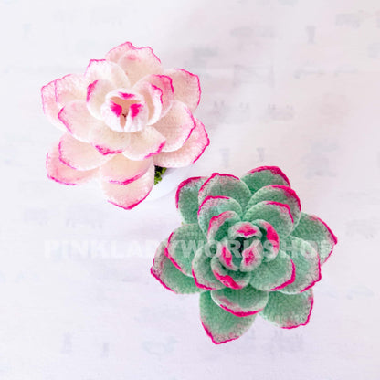 Handmade Crochet Succulent Pot: Yarn Faux Desk Plant