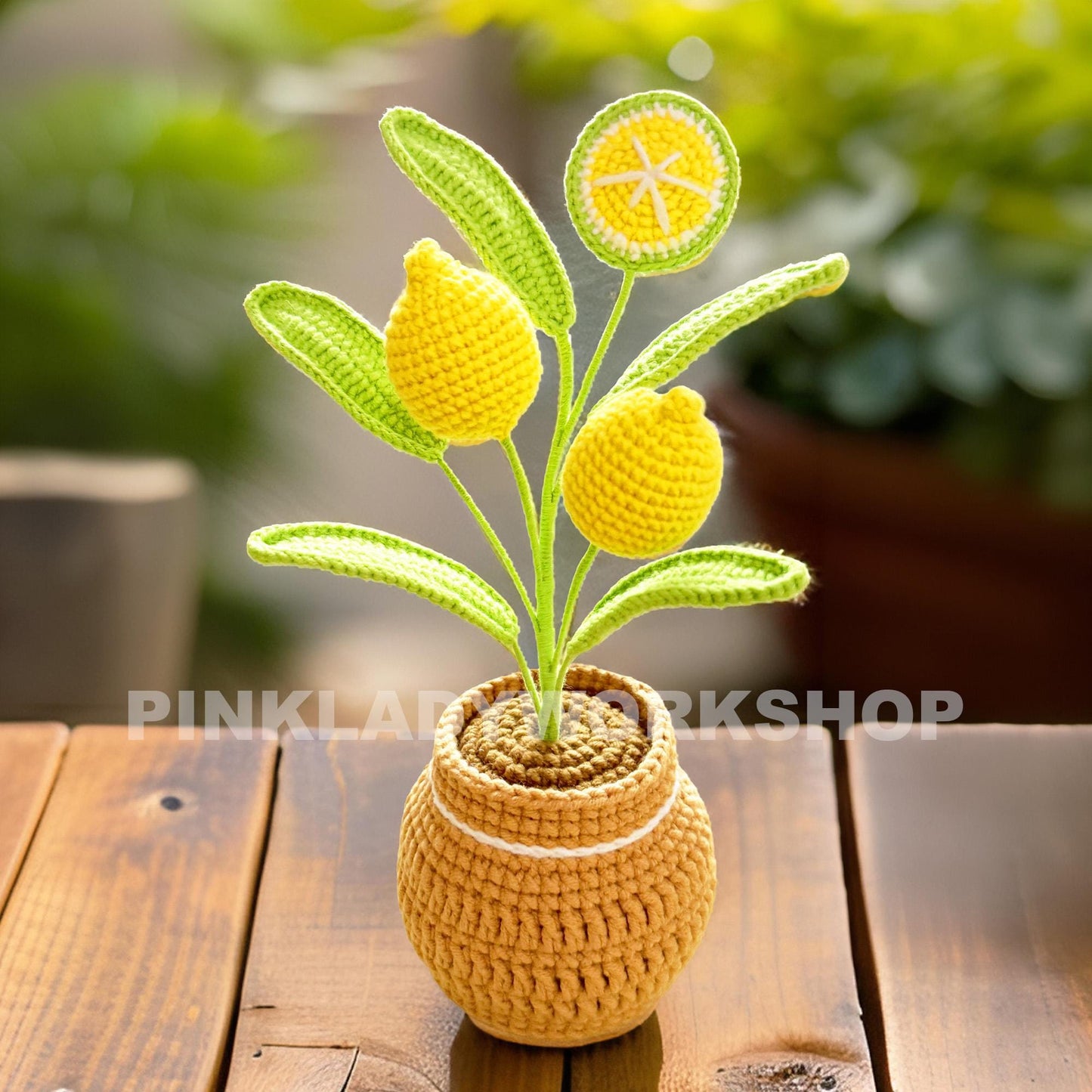 Handmade Crochet Lemon Tree  | Crochet Lemon Decor | Crochet Bonsai | Lemon Decoration | Handmade Gift | Cute Office Decor
