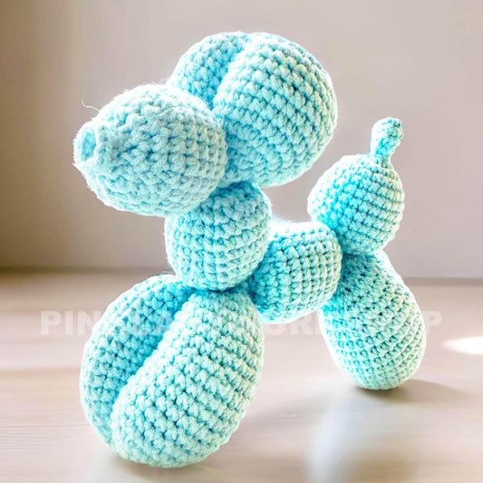 Handmade Crochet Balloon Dog: Stuffed Animal Toy, Gift for Artist