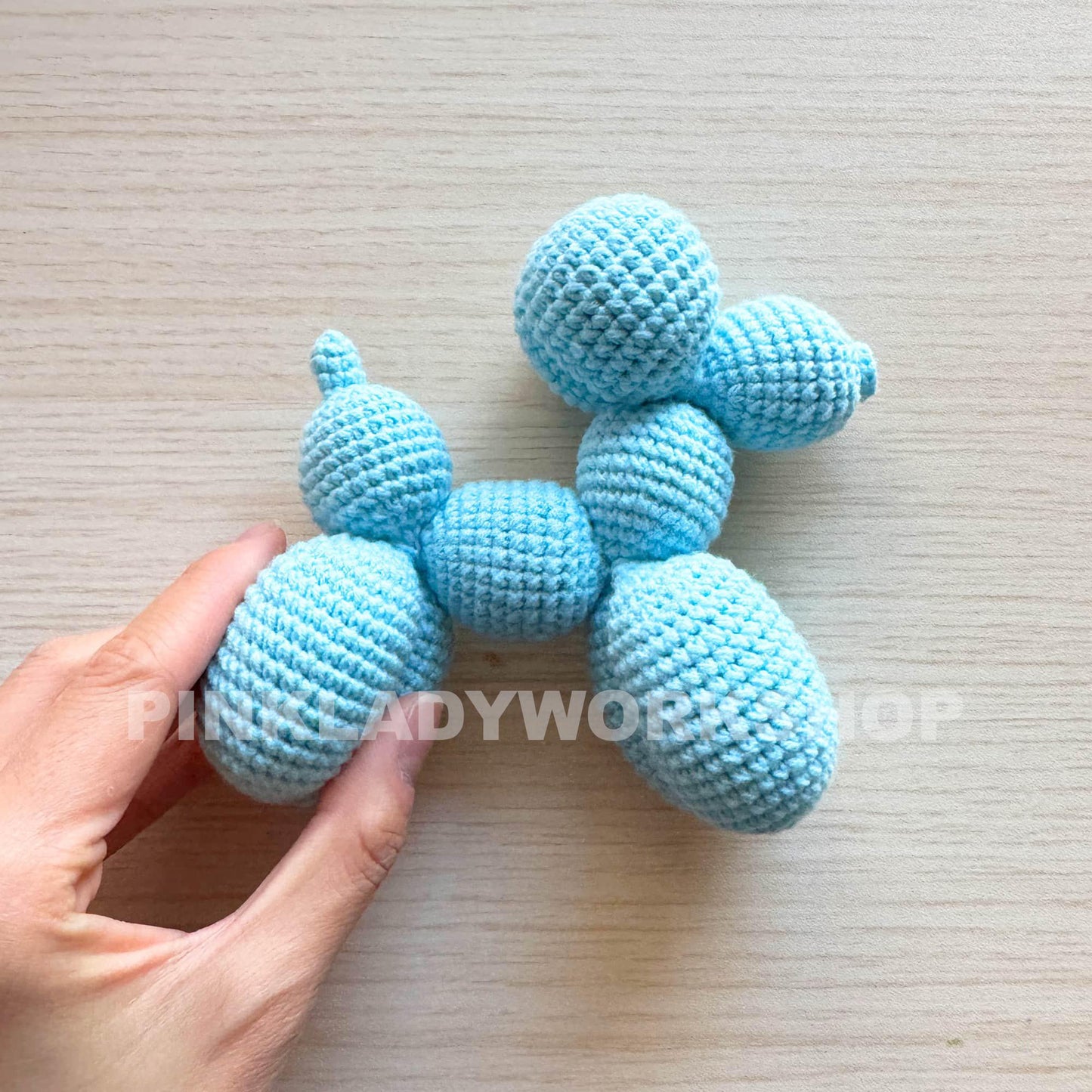 Handmade Crochet Balloon Dog: Stuffed Animal Toy, Gift for Artist
