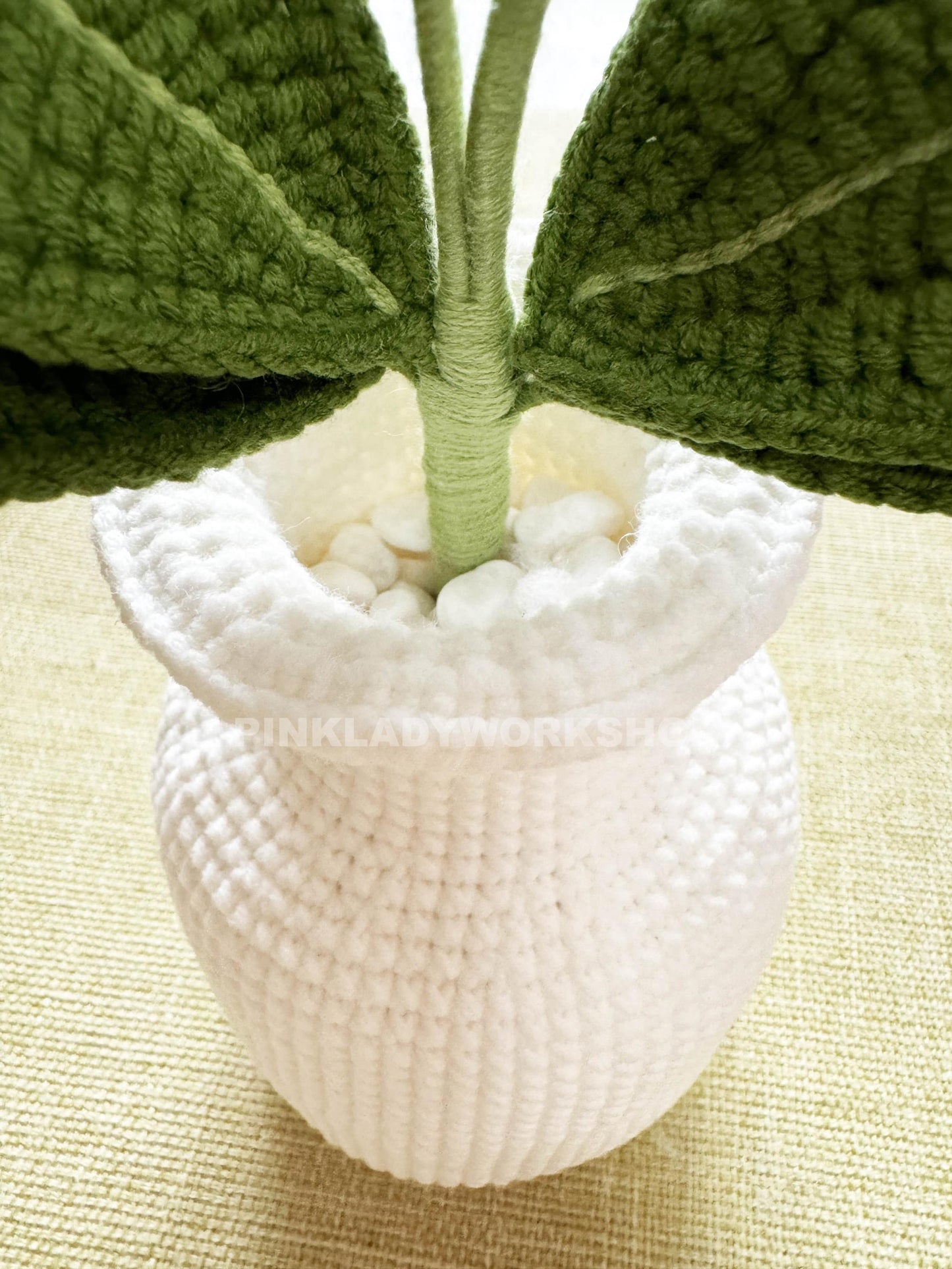 Crochet Moth Orchid Bonsai with Vase: Handmade Cotton Yarn Decor