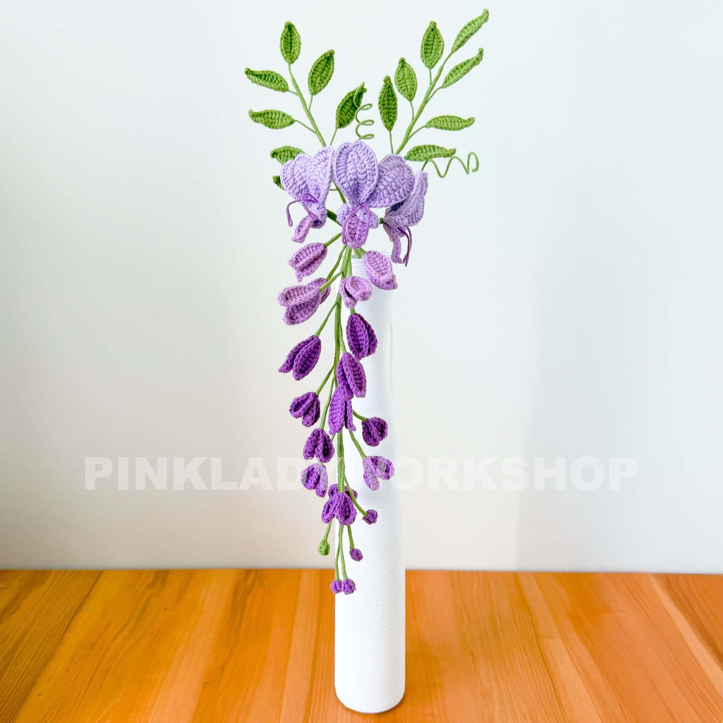 Handmade Crochet Wisteria Flowers (no vase) Purple Hanging Vine Decor | Amigurumi Flowers | Faux Floral Arrangement | Home Decor
