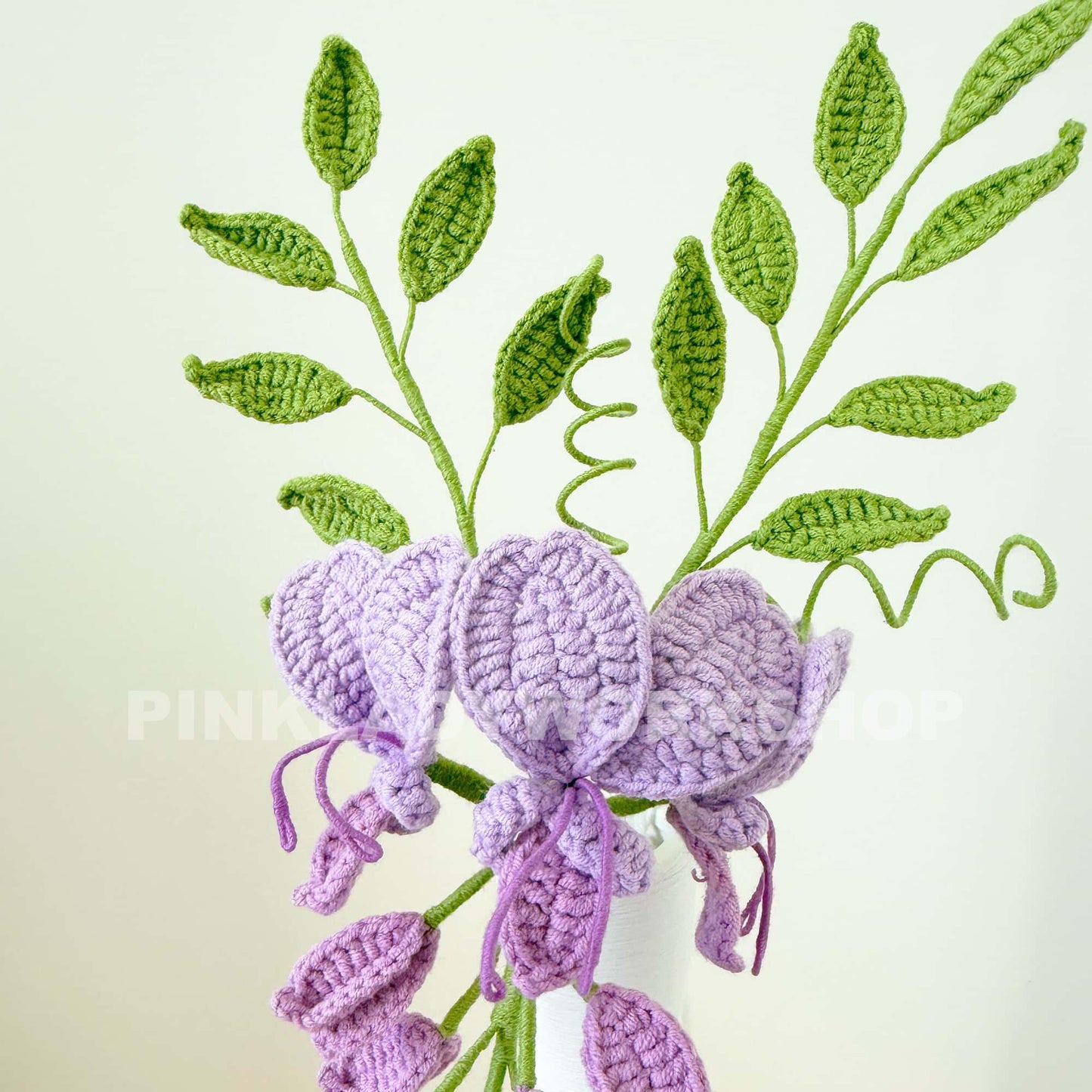 Handmade Crochet Wisteria Flowers (no vase)  Purple Hanging Vine Decor | Amigurumi Flowers | Faux Floral Arrangement | Home Decor