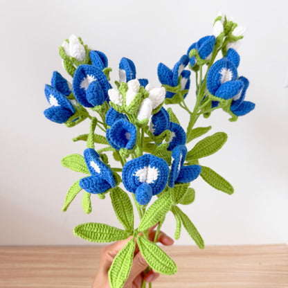 Handmade Crochet Bluebonnet Bouquet Flower(no vase) | Texas Wildflower Decor | Yarn Flowers in Vase | Home Decoration | Gift for Her
