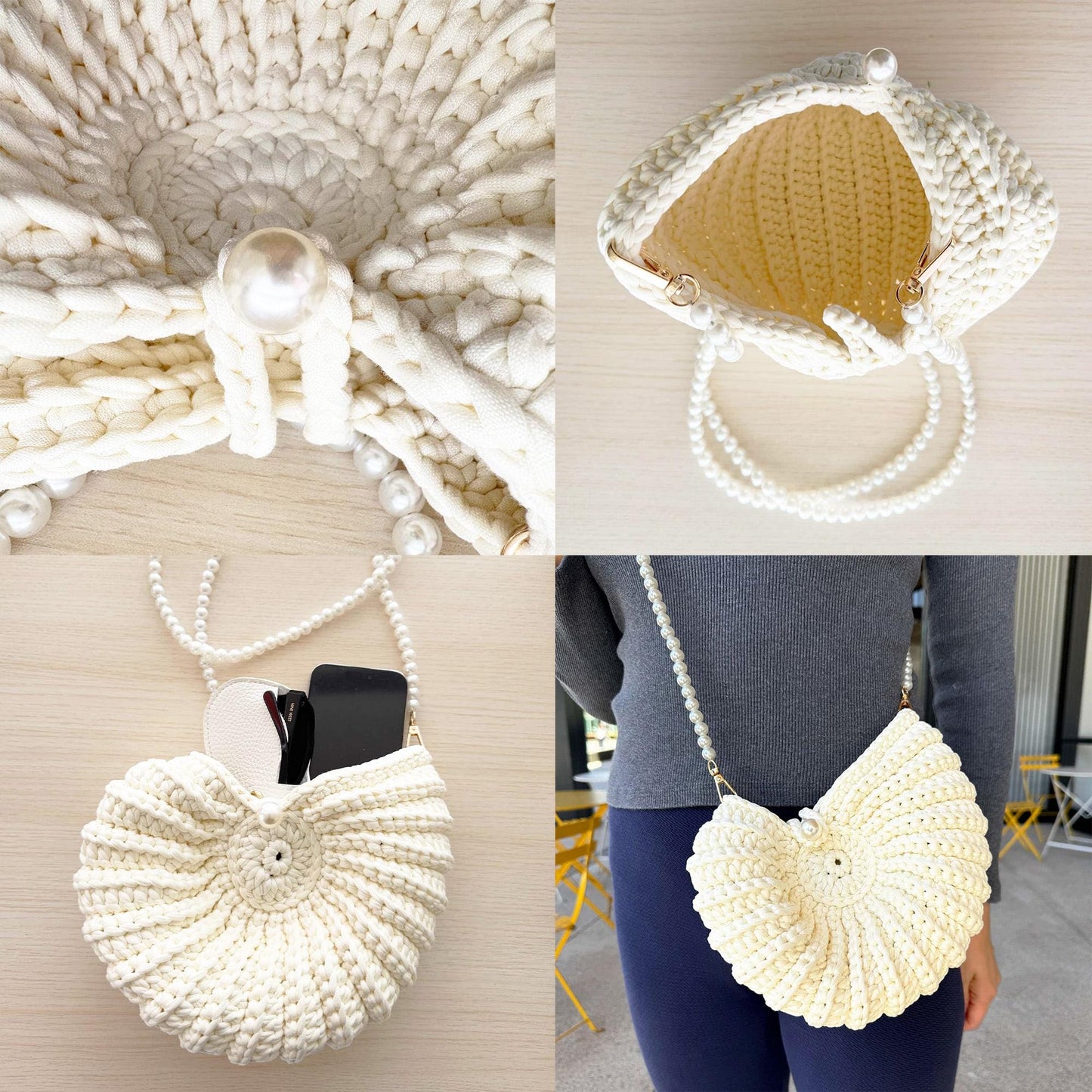 Crochet Spiral Shell Bag: Handmade Boho Crossbody Purse