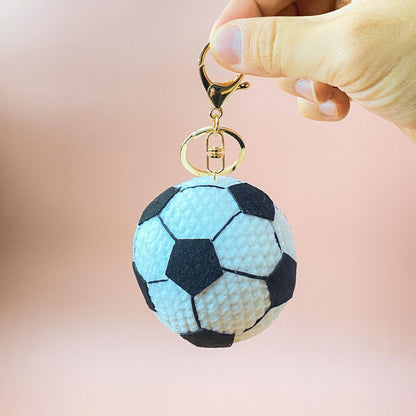 Crochet Sports Ball Keychain: Handmade Yarn Bag Charm - Baseball, Football, Basketball, Soccer