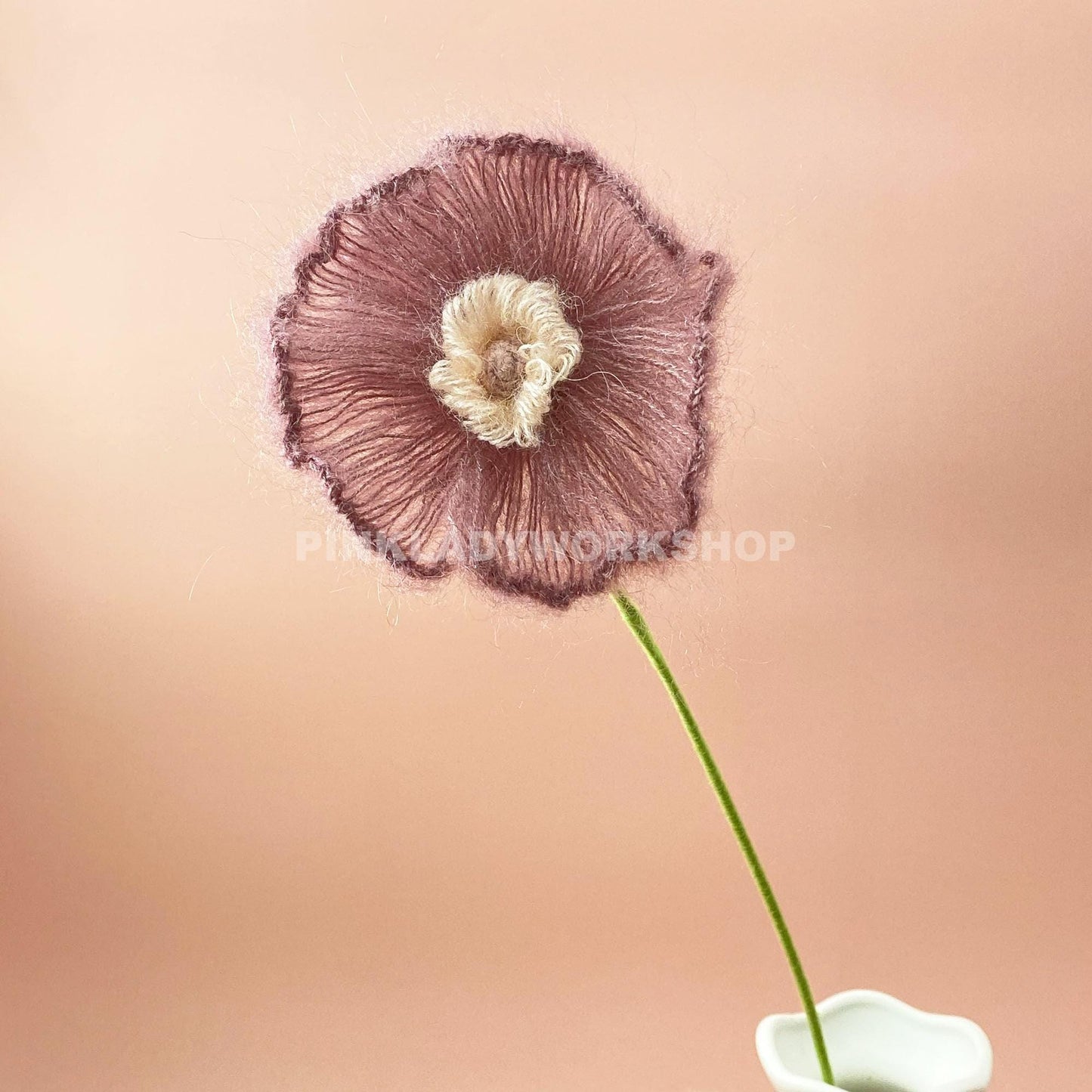 Handmade Crochet Iceland Poppy Bouquet(no vase) | Fuzzy Yarn Flowers | Handmade Pastel Decor | Soft Faux Floral Stem | Cozy Home Accent