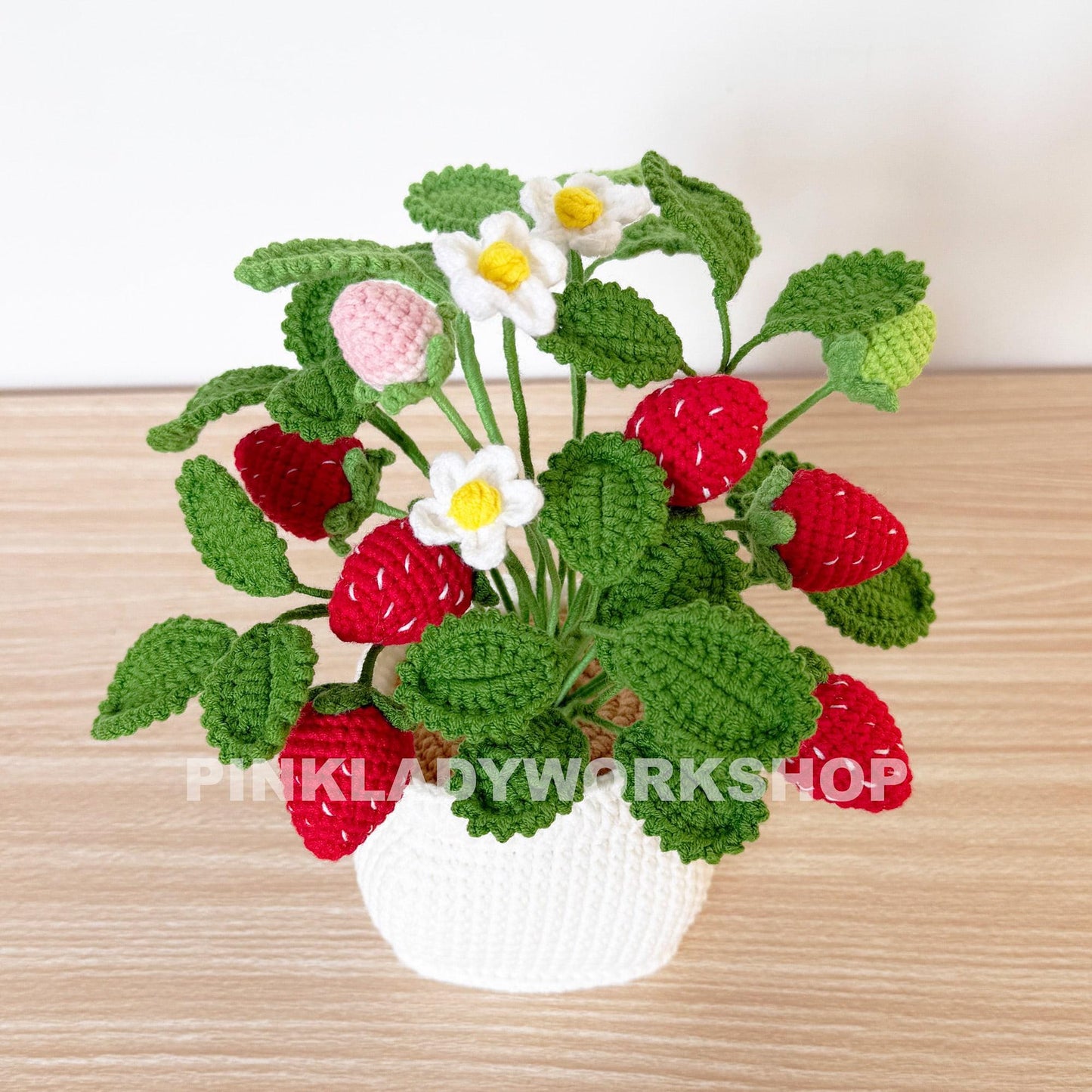 Crochet Strawberry Plant Pot: Handmade Kitchen Decor