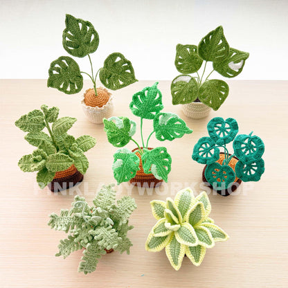 Handmade Crochet Plant Set | Mint | Monstera | Succulent | Fern | Snake Plant | Houseplant Gift | Crochet Home Decor | Indoor Garden Art