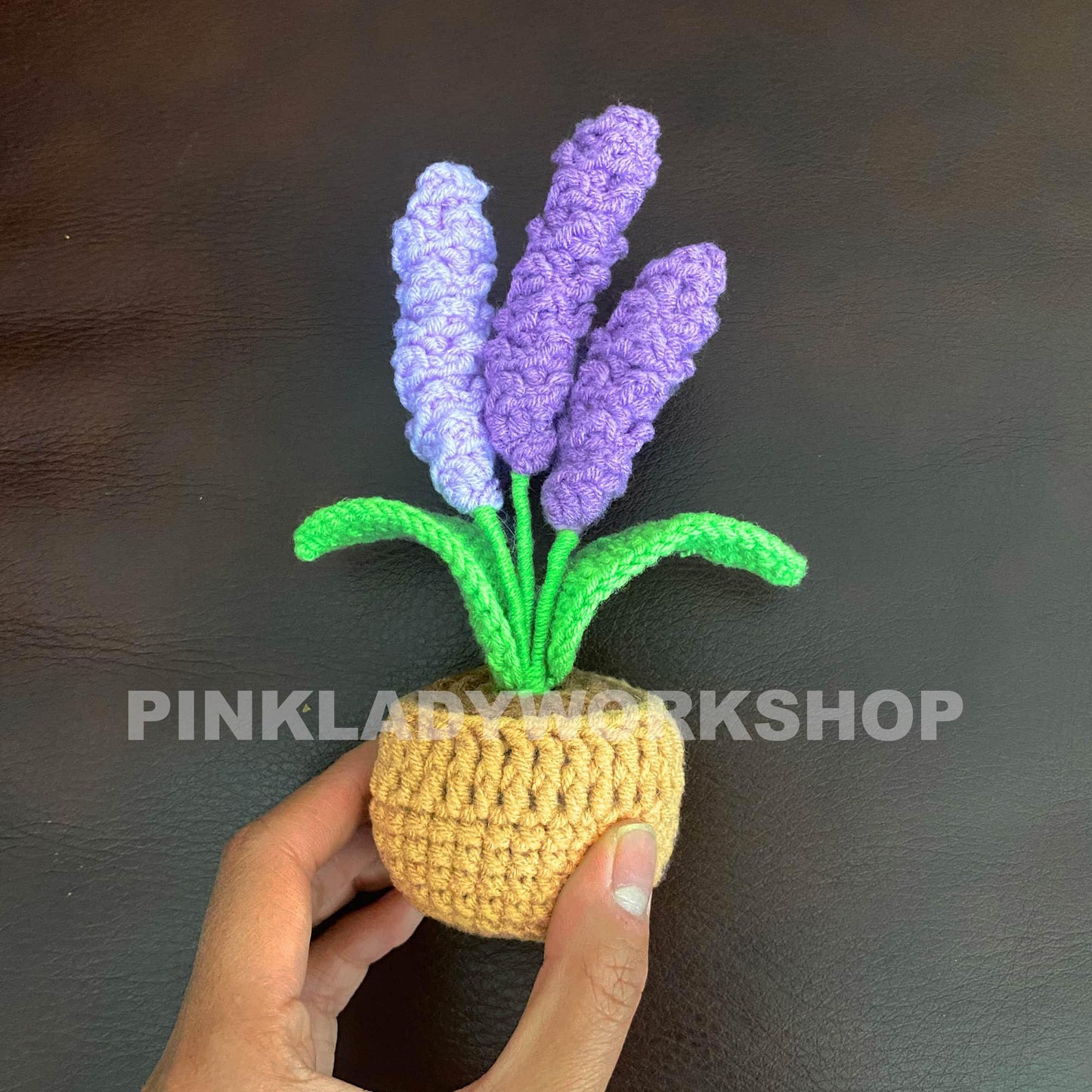 Crochet Lavender Flower Pot: Handmade Yarn Decor