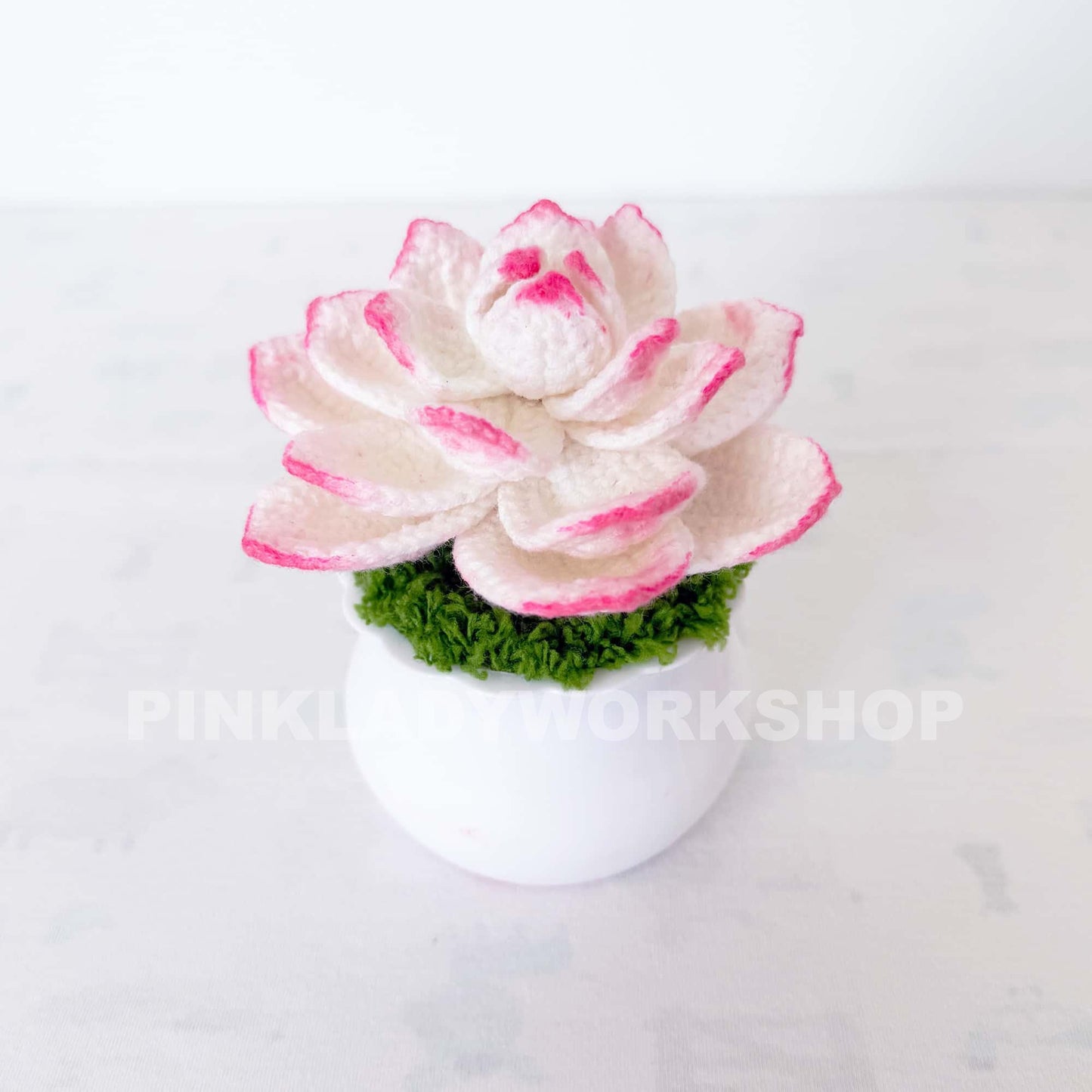 Handmade Crochet Succulent Pot: Yarn Faux Desk Plant