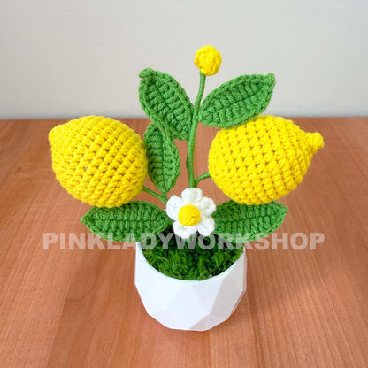 Handmade Crochet Lemon Tree | Crochet Lemon Decor | Crochet Bonsai | Lemon Decoration | Handmade Gift | Cute Office Decor