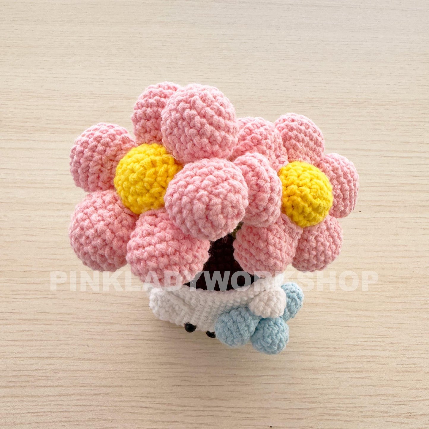 Crochet Kitty Flower Pot: Handmade Yarn Cat Planter