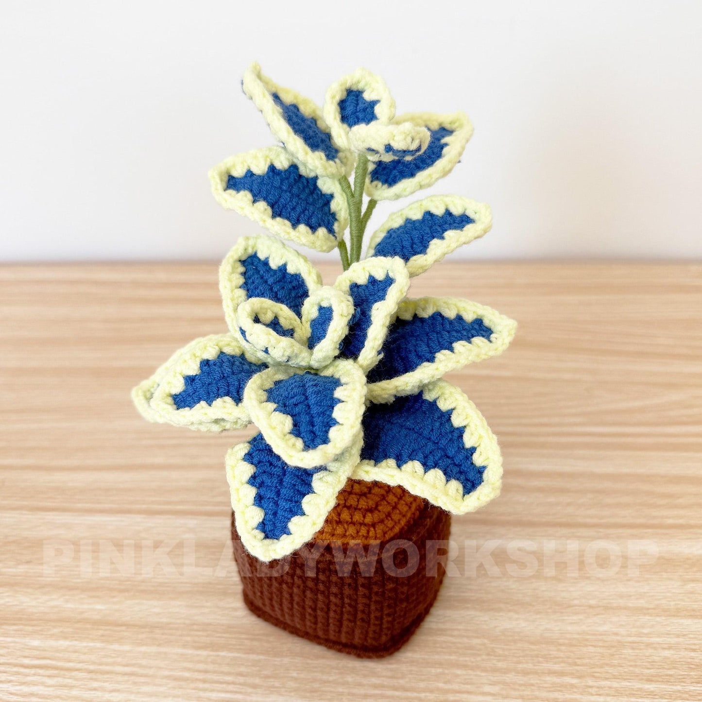 Handmade Crochet Coleus Plant Pot: Colorful Leaf Home Decor