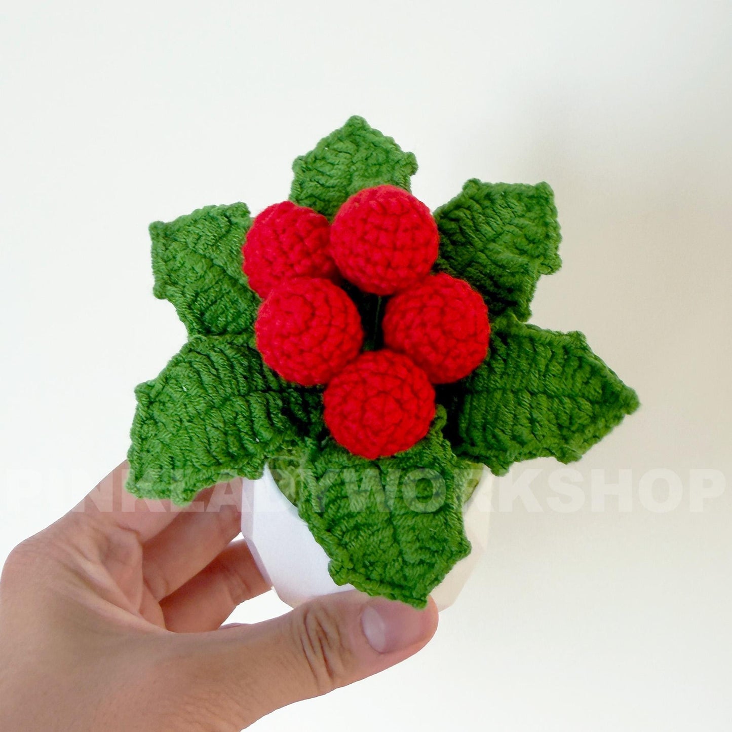 Crochet Holly Plant: Handmade Christmas Berries Decor