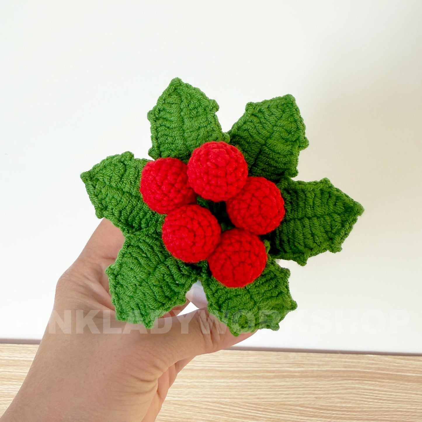 Crochet Holly Plant: Handmade Christmas Berries Decor