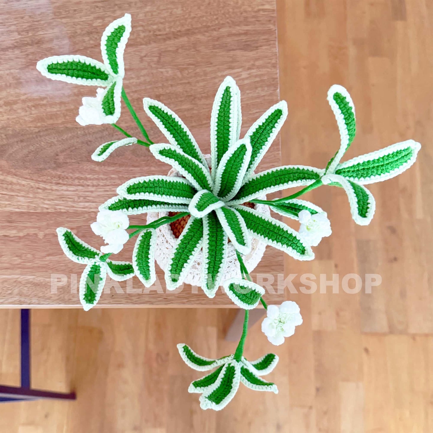 Handmade Crochet Spider Plant: Hanging Fiber Art Decor
