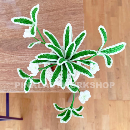 Handmade Crochet Spider Plant: Hanging Fiber Art Decor