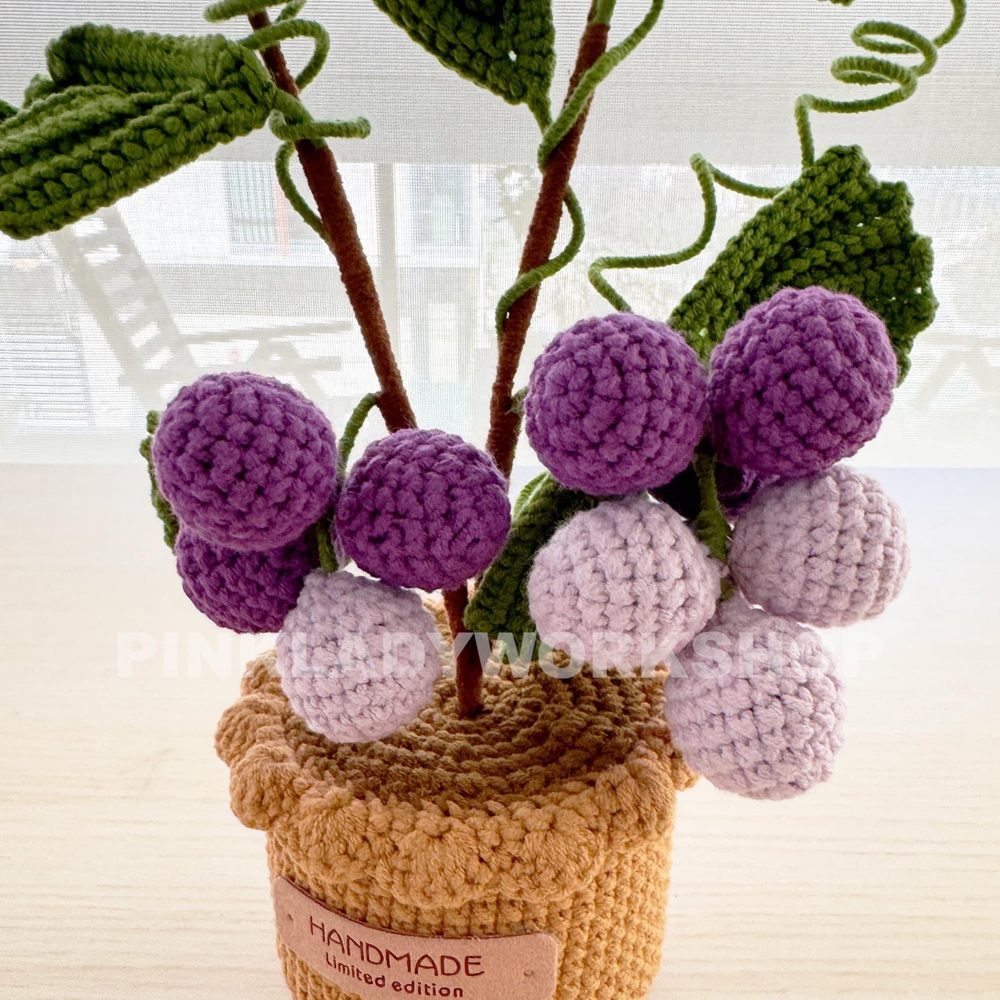 Handmade Crochet Grape Plant: Purple Yarn Decor