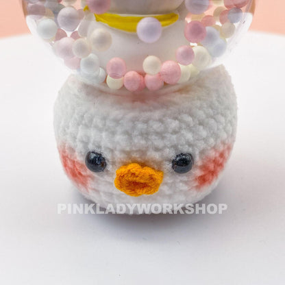 Crochet Animal Snow Globe: Kawaii Capybara & Duck - Handmade Ornament