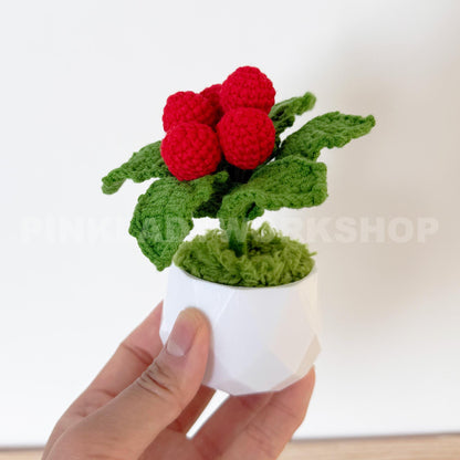 Crochet Holly Plant: Handmade Christmas Berries Decor