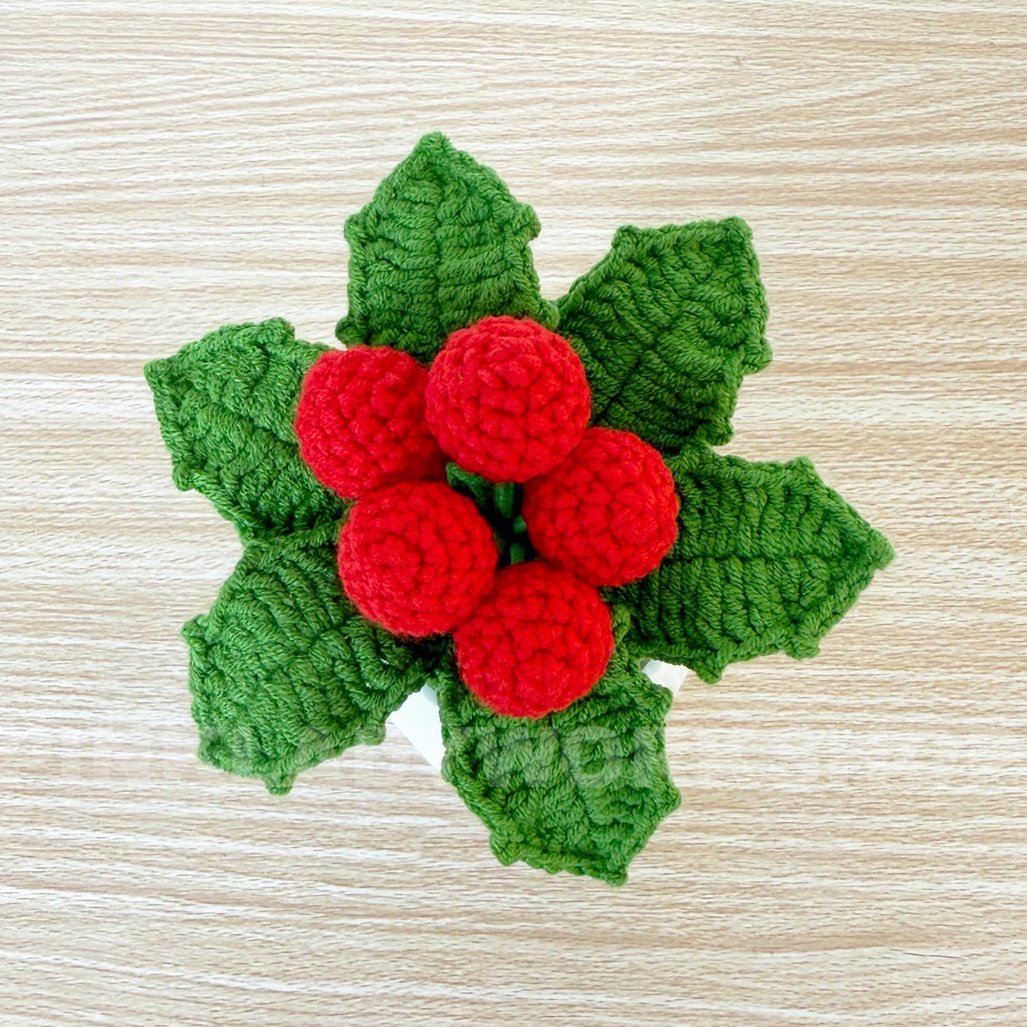 Crochet Holly Plant: Handmade Christmas Berries Decor
