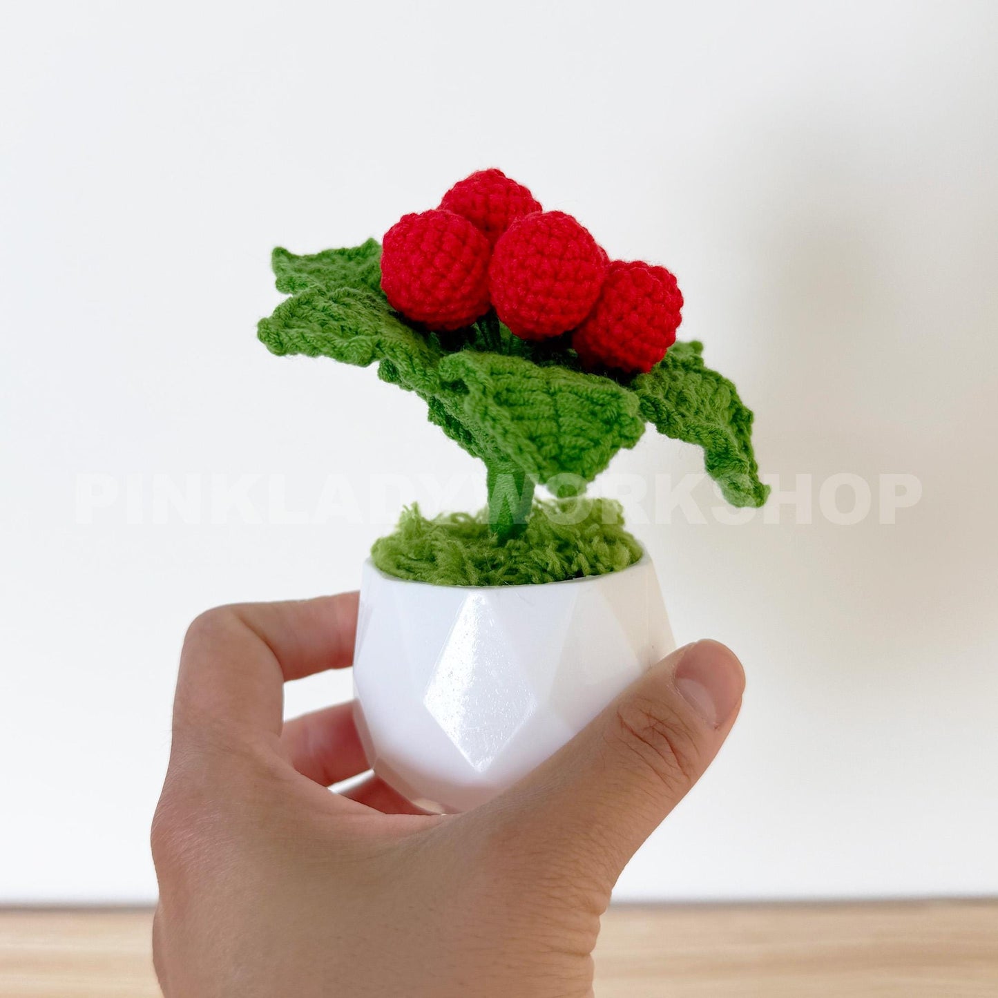 Crochet Holly Plant: Handmade Christmas Berries Decor