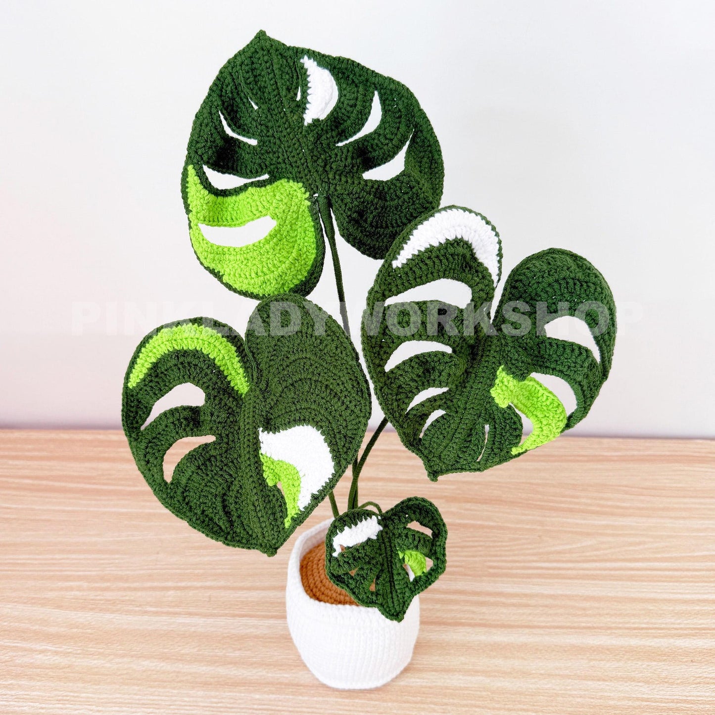 Crochet Monstera Plant | Handmade Crochet Leaves | Crochet Houseplant Decor | Monstera Leaf Pot | Crochet Indoor Plant Gift