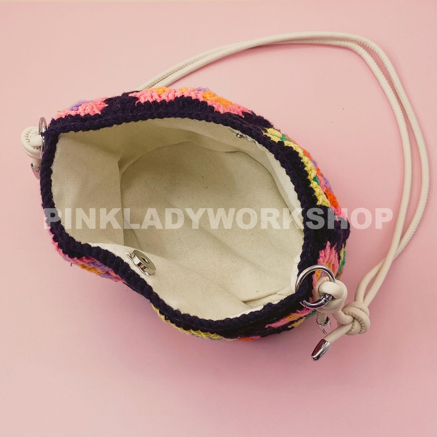 Handmade Crochet Granny Square Bag: Colorful Boho Crossbody Purse