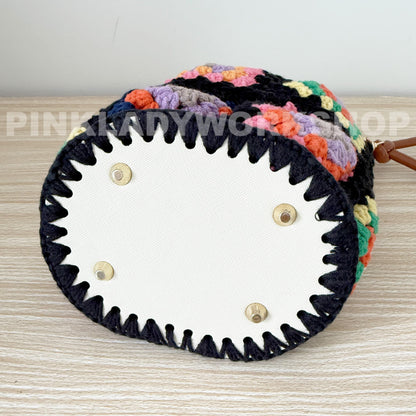Handmade Crochet Granny Square Bag: Colorful Boho Crossbody Purse