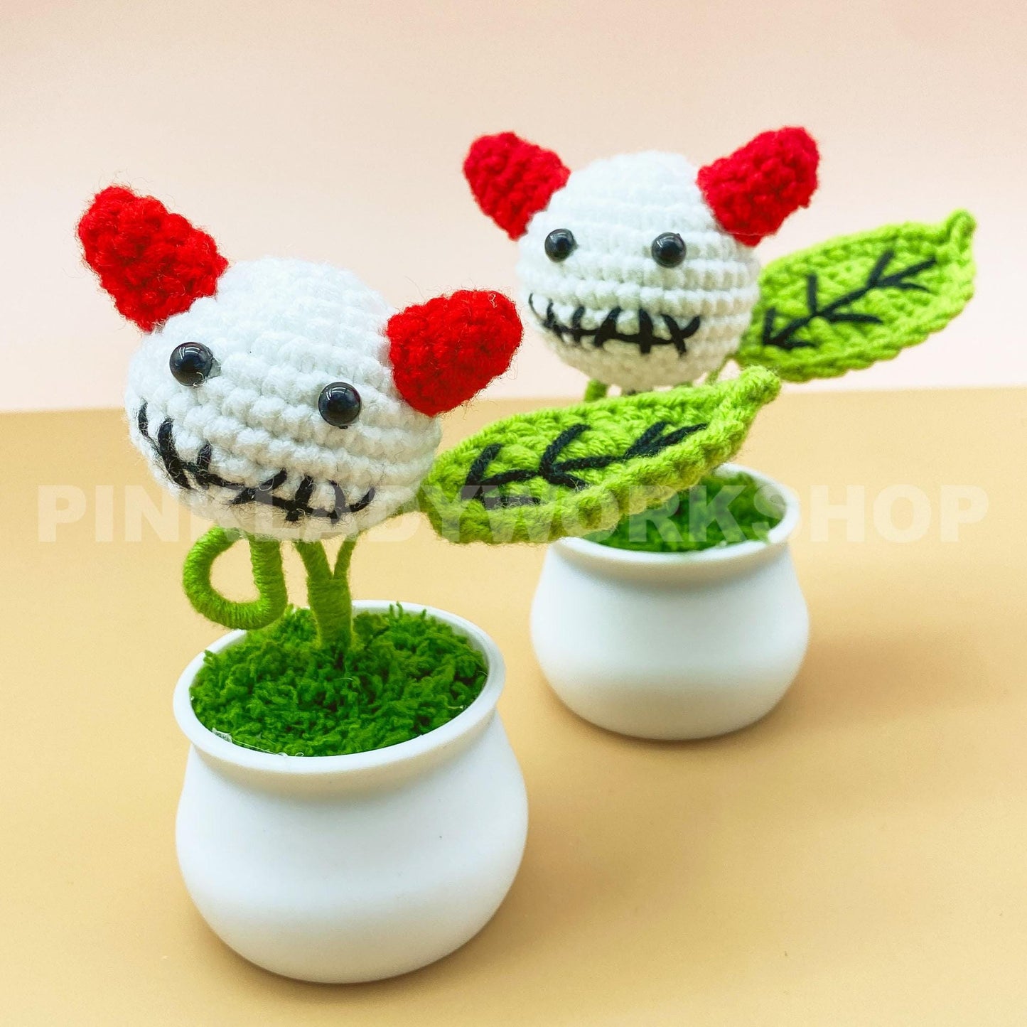Halloween Crochet Monster Flower Pot | Spooky Amigurumi Plant Decor | Handmade Creepy Cute Gift | Halloween Desk Decoration