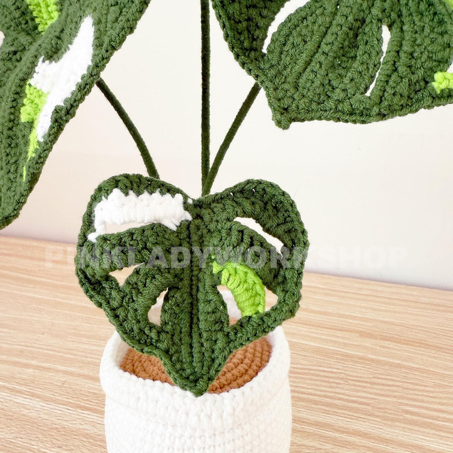 Crochet Monstera Plant | Handmade Crochet Leaves | Crochet Houseplant Decor | Monstera Leaf Pot | Crochet Indoor Plant Gift