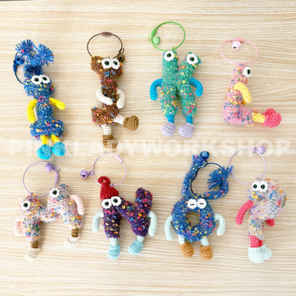 Crochet Alphabet Keychain Toy | Personalized Letter Keychain | Handmade Crochet Charm | Cute Bag Accessory | Gift for Kids & Friends