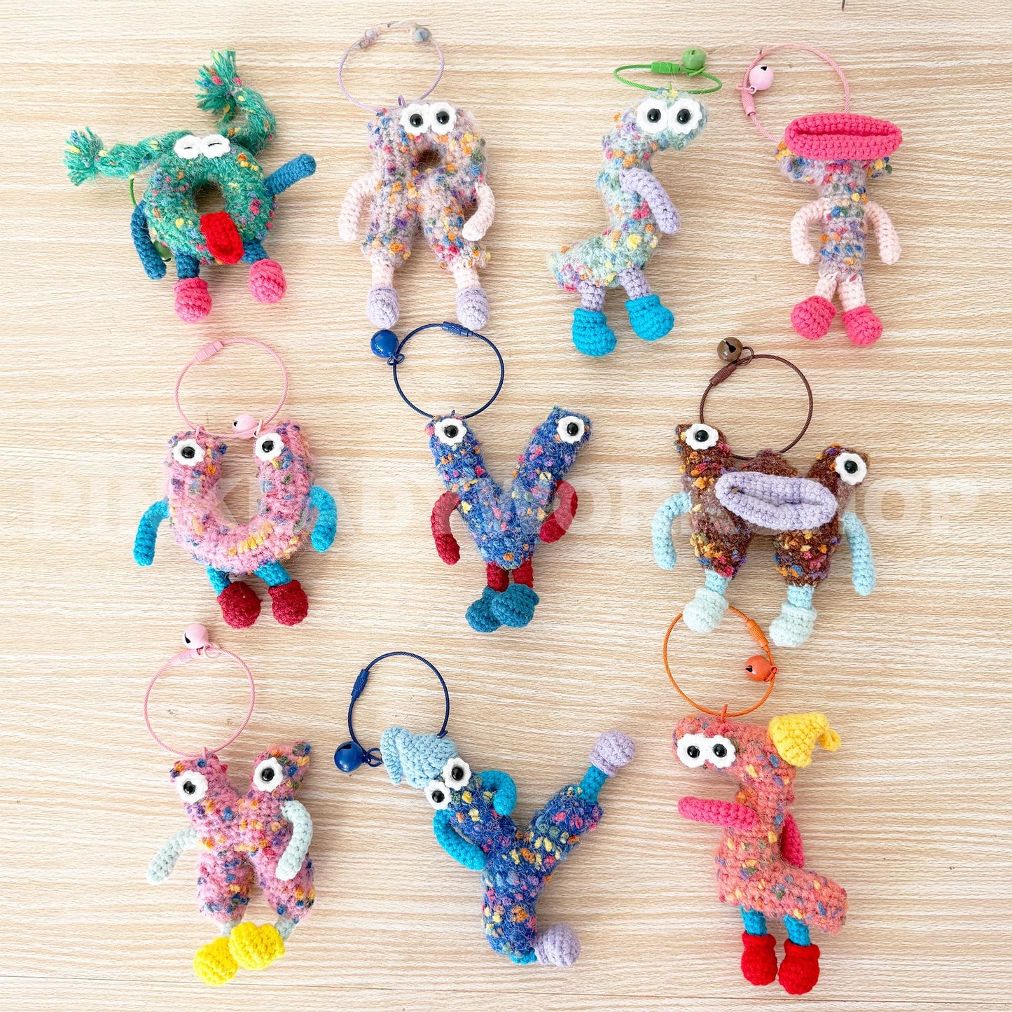 Crochet Alphabet Keychain Toy | Personalized Letter Keychain | Handmade Crochet Charm | Cute Bag Accessory | Gift for Kids & Friends