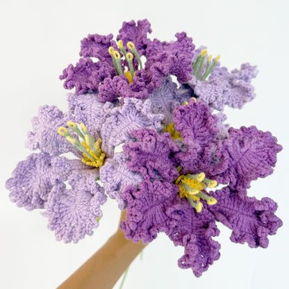 Crochet Crepe Myrtle Flower Bouquet (no vase) | Handmade Purple Crochet Flowers | Realistic Floral Decor | Crochet Gift for Home or Wedding