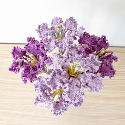 Crochet Crepe Myrtle Flower Bouquet (no vase) | Handmade Purple Crochet Flowers | Realistic Floral Decor | Crochet Gift for Home or Wedding