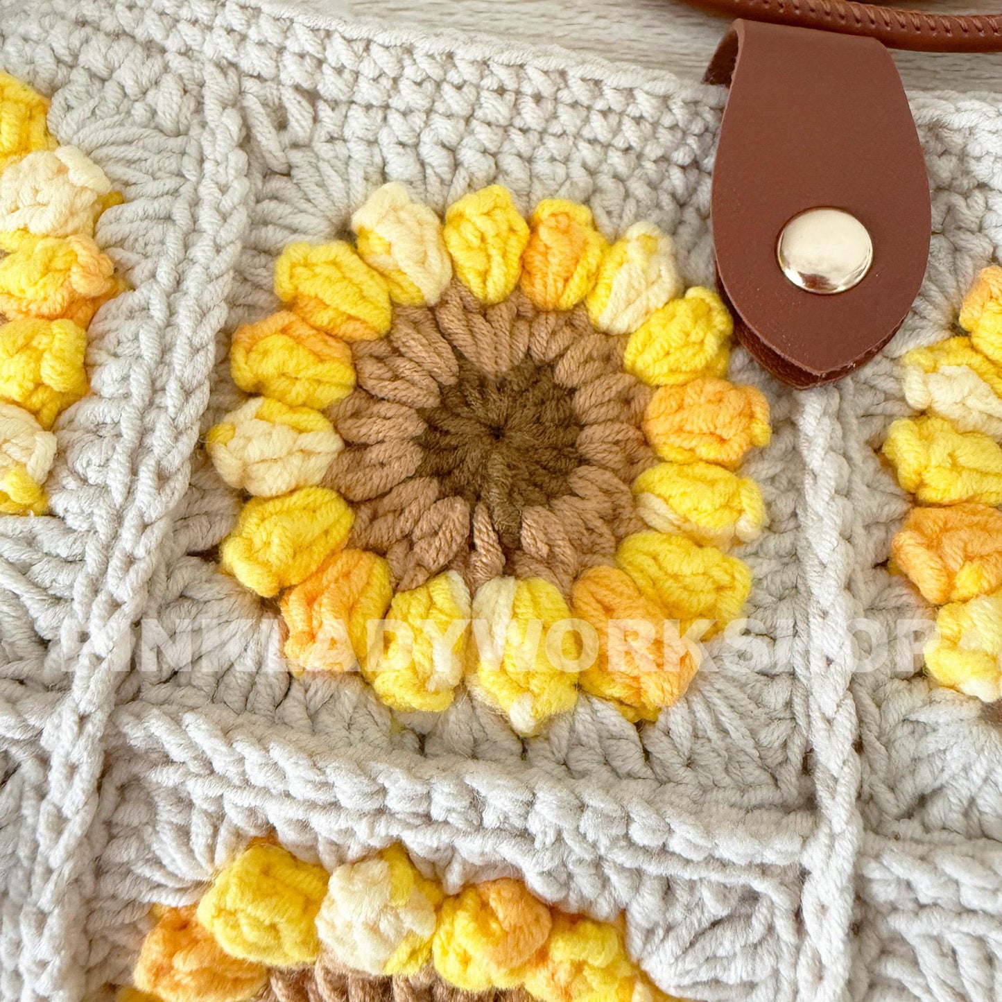 Handmade Crochet Sunflower Bag | Granny Square Crossbody Purse | Boho Shoulder Bag | Summer Festival Bag | Crochet Tote