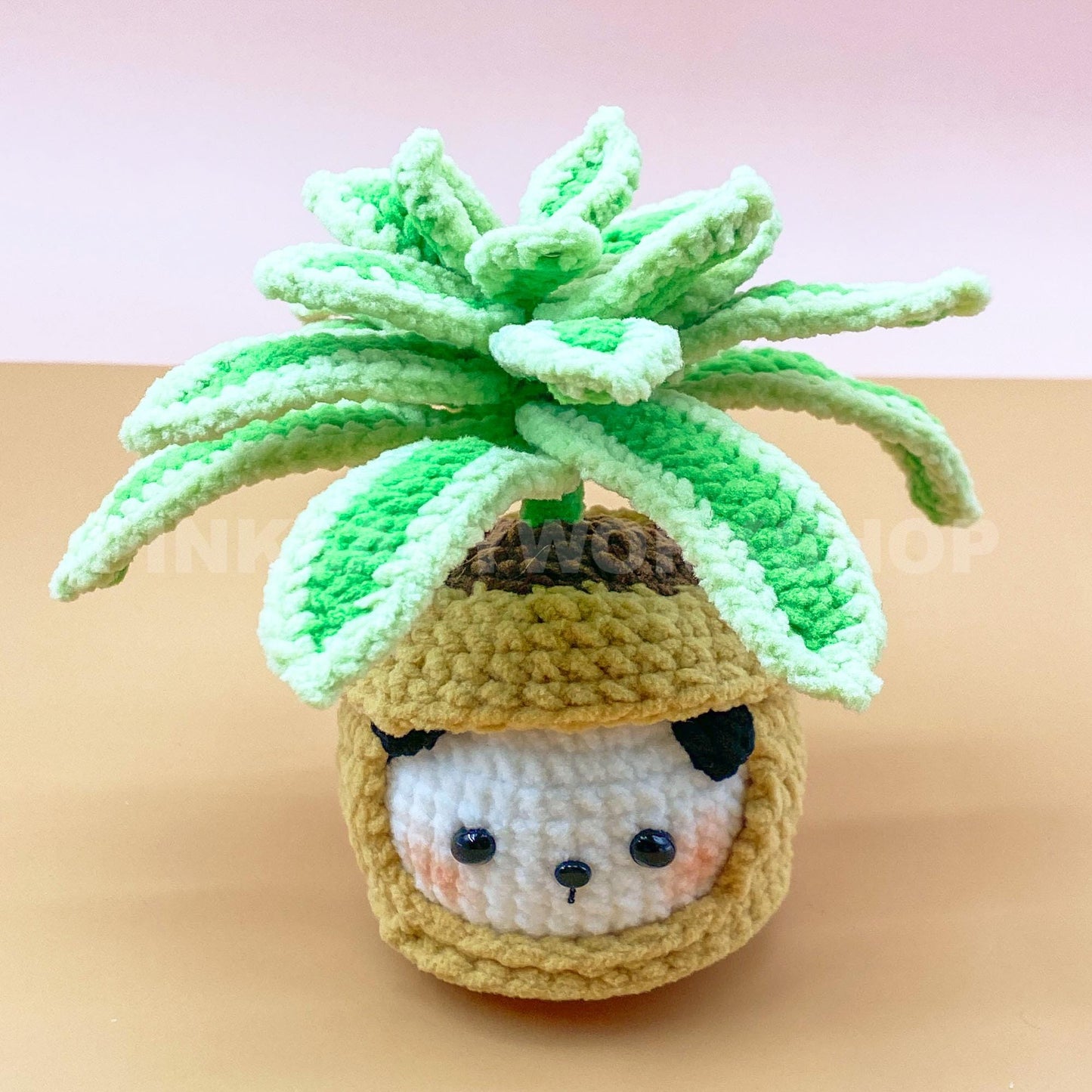 Crochet Plant Plushie with Face | Handmade Amigurumi Succulent & Tulip Pot | Cute Desk Decor, Gift, or Nursery Decoration