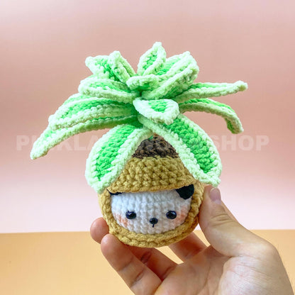 Crochet Plant Plushie with Face | Handmade Amigurumi Succulent & Tulip Pot | Cute Desk Decor, Gift, or Nursery Decoration