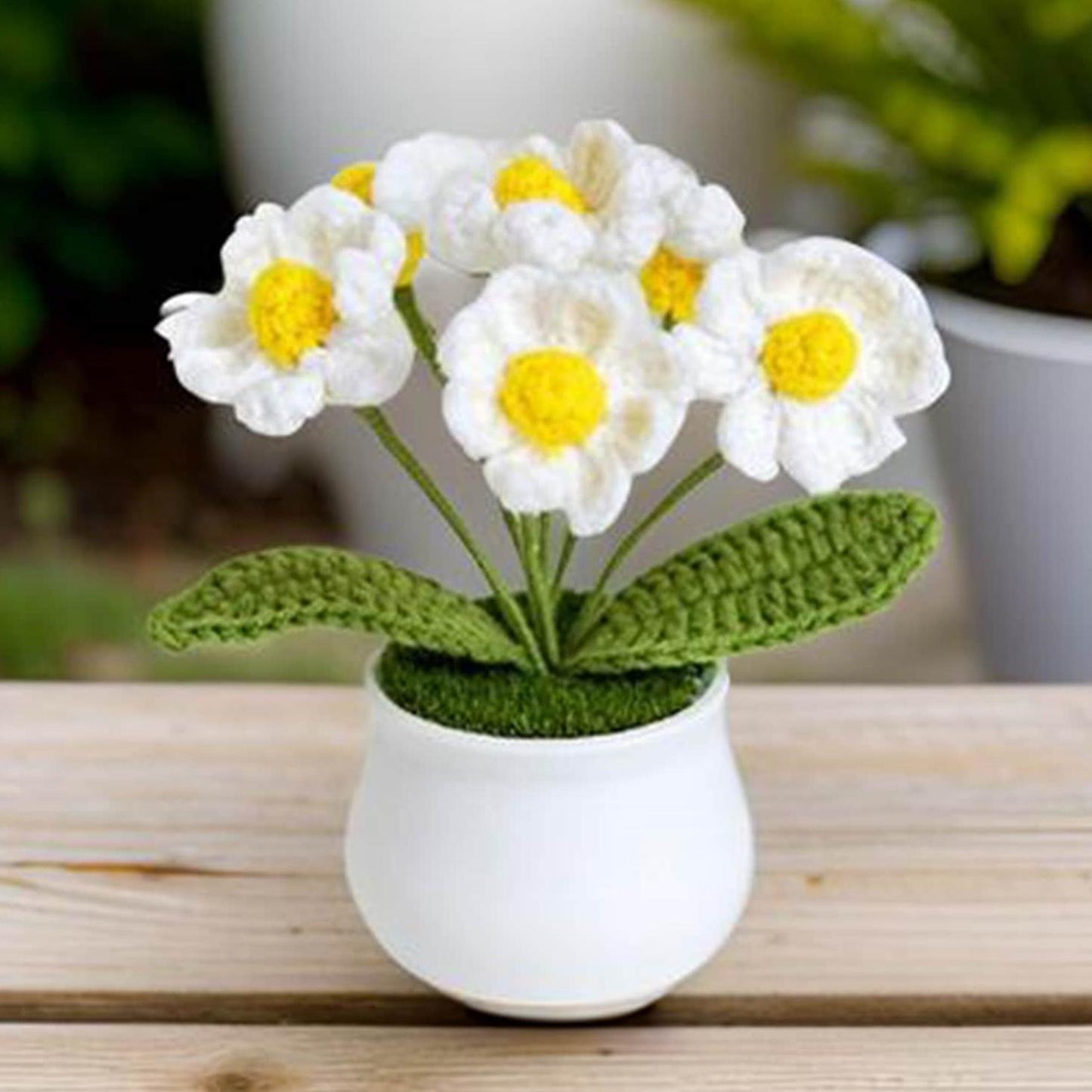 Crochet Daisy Pot: Handmade Cotton Yarn Decor - Summer Home