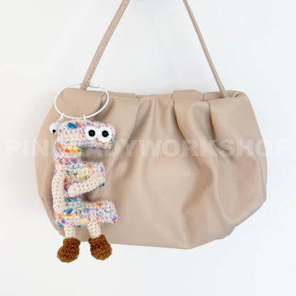 Crochet Alphabet Keychain Toy | Personalized Letter Keychain | Handmade Crochet Charm | Cute Bag Accessory | Gift for Kids & Friends