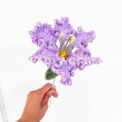 Crochet Crepe Myrtle Flower Bouquet (no vase) | Handmade Purple Crochet Flowers | Realistic Floral Decor | Crochet Gift for Home or Wedding