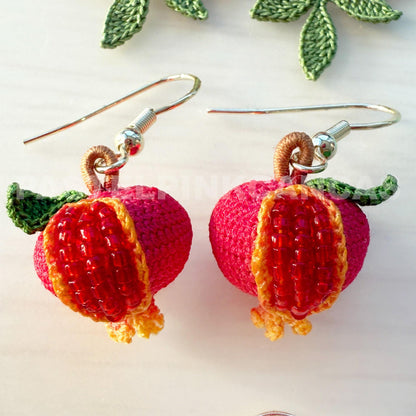 Handmade Micro Crochet Earrings | Flower, Fruit & Jellyfish Designs | Unique Boho Jewelry | Gift for Her | Lightweight Statement Earrings