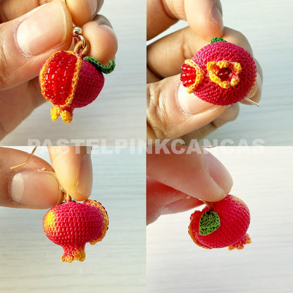 Handmade Micro Crochet Earrings | Flower, Fruit & Jellyfish Designs | Unique Boho Jewelry | Gift for Her | Lightweight Statement Earrings